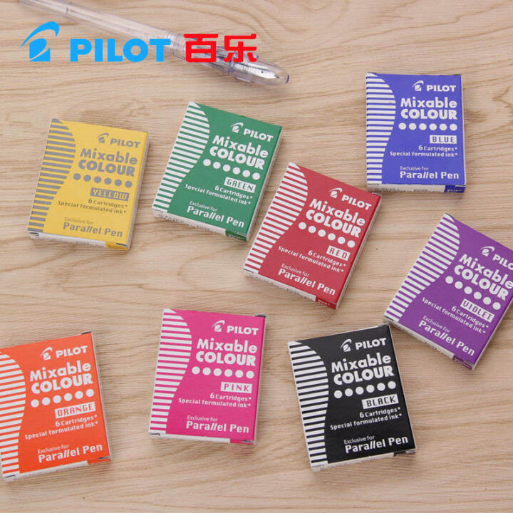 pilot-art-pen-parallel-pen-12-color-ink-sac-ink-cartridges-icp3-irfp-6s-black-blue-red-brwon-yellow-green-612-pieces