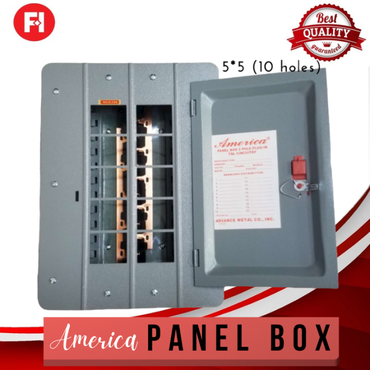AMERICA Panel Box 5x5 (10 Holes) 2 pole Plugin for Circuit Breaker Electrical Panel Board High