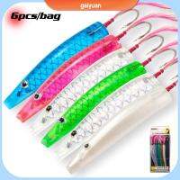 GAIYUAN 6Pcs/box ตะขอเดี่ยวมุมโค้ง เหยื่อตกปลาญี่ปุ่น แผ่นเหล็กแผ่น 1.3G 2.8g 4.8g เหยื่อช้อนเหยื่อ 2023 เซิร์ฟพลาสติก Fishing swimbait decoys ของใหม่