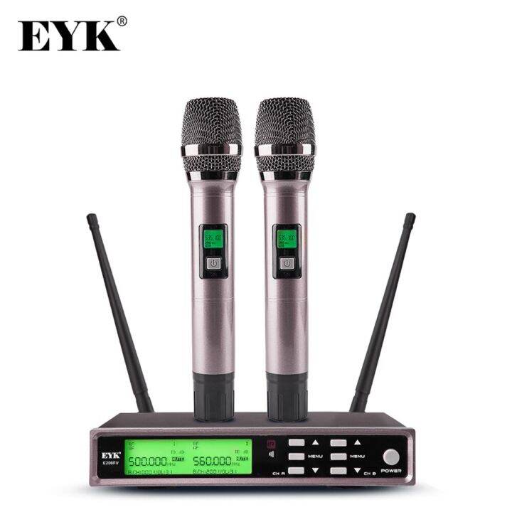 EYK E200FV UHF Wireless Microphone With Treble Bass Echo Effect Full