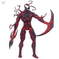 BUANARN โมเดลของเล่นตัวการ์ตูนสำหรับเด็กต่อพ่วงหุ่นแอคชั่นอะนิเมะ Carnage โมเดลตุ๊กตาขยับแขนขาได้พิษของเล่นหุ่นจำลองตัวการ์ตูน