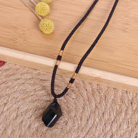 Natural Black Tourmaline Stone Necklace Crystal Black Tourmaline Pendant