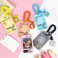 Transparent Acrylic Photocard Holder Keychain Credit ID Bank Card Photo Holder Cartoon Pendant Bus Card Holders Protective Case