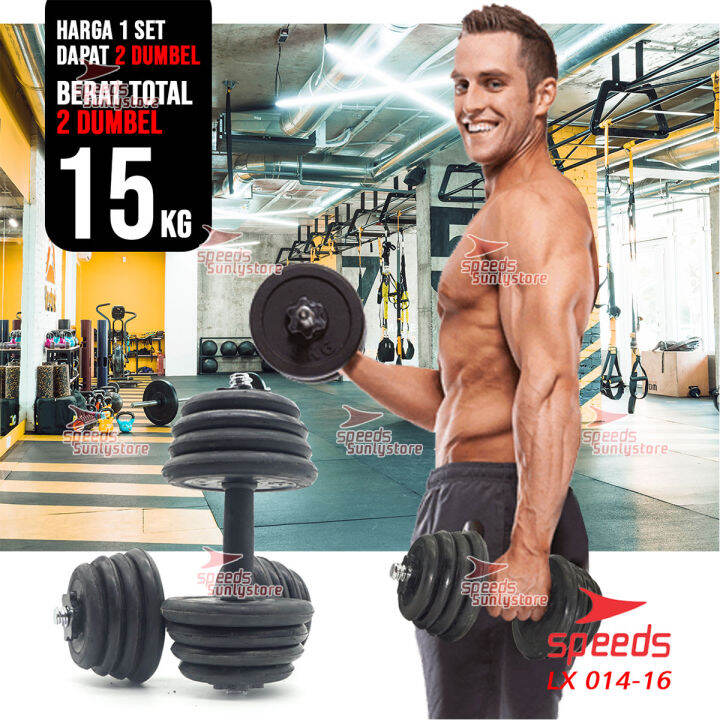 Speeds Dumbell Karet Kg Barbel Set Max Tiang Angkat Beban Fitness