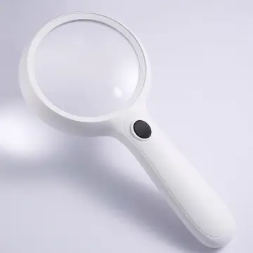 30X Aspherical Optical Magnifying Glass With LED Lights Diameter 130mm  Handheld Backlit Magnifier For Reading Lupa
