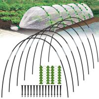 ชุดก้านใยแบบพับได้สำหรับสวนชุดห่วงเรือนกระจกเหมาะสำหรับต้นกล้าพืชที่ยึดซุ้มโรงเก็บของพืชสวน Grow อุโมงค์รองรับอุโมงค์ด้วยตาข่าย