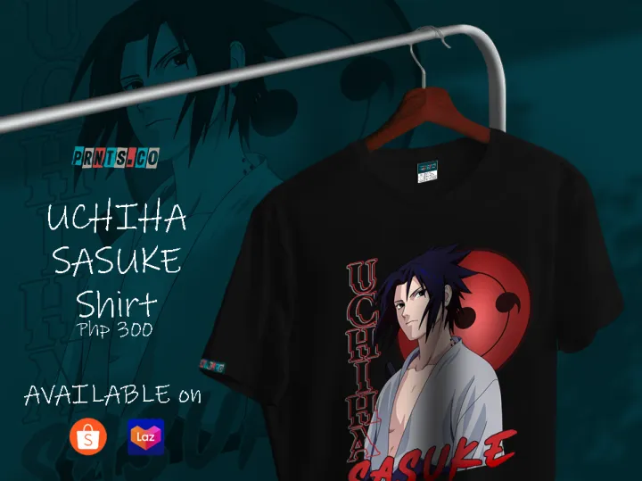 T-shirt Naruto - Personnages Sasuke, Jiraya, Hinata, Itachi - Couleur Noire Unisexe - Neuf Avec étiquettes