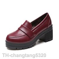 2023changtang5320 หนา soled Mary รองเท้าหนังผู้หญิงฤดูใบไม้ร่วงสไตล์วิทยาลัยส้นหนารอบ toe รองเท้า retro zapatos de mujer C757