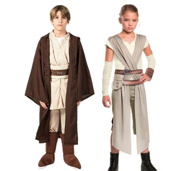 【CosTume Party】 Rey Cosplay Costume Kids Jedi Warrior Obi Wan Kenobi ...