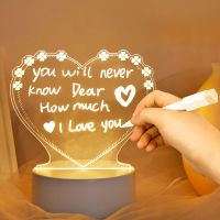 Note Board Creative USB Led Night Light Valentines Day Gift Decor Nightlights Girlfriend Birthday Gift Wedding Decor Night Lamp Night Lights