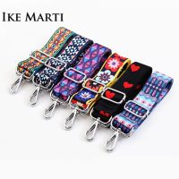 IKE MARTI Flower Purse Strap Adjustable Straps for Bags Nylon Rainbow Wide Belt Bag Straps for Women Shoulder Messenger Bags