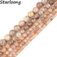 Natural Stone Genuine Round Moon Sun Stone Loose Strand Beads 15" 6 8 10 12MM Pick Size DIY Jewelry Making celets Necklaces