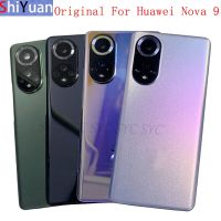 ฝาหลังปลอกหุ้มช่องหลังฝาหลังปิดโทรศัพท์ของแท้เหมาะสำหรับ Huawei Nova 9ฝาหลังปิดโทรศัพท์พร้อมที่จับกล้องรูปตัวยูอะไหล่ซ่อมโลโก้