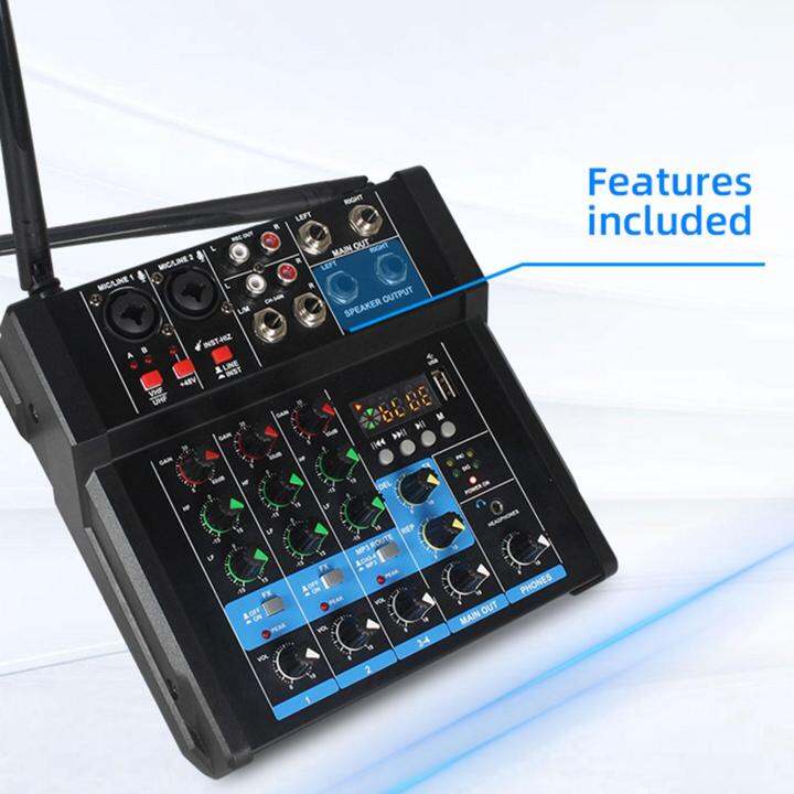 BolehDeals Audio Mixer with Dual Wireless Mic for DJ Mixing PC Recording Live Streaming Lazada