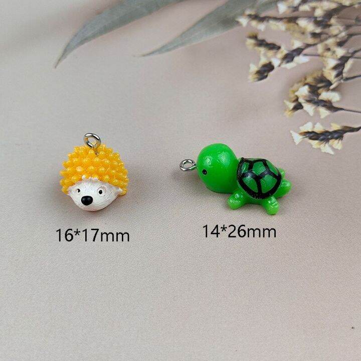 10pcs-cute-animal-turtle-hedgehog-resin-charms-for-jewelry-making-earring-necklace-keychain-diy-handmade-accessories-pendants-diy-accessories-and-othe