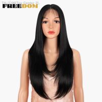 FREEDOM Synthetic Lace Wig 26 inch Middle Part Long Straight Lace Front Wigs Ombre Pink Blonde Wigs For Black Women Cosplay Wigs [ Hot sell ] Toy Center 2