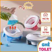 Ghế bô nắp bệ ngồi bồn cầu toilet thu nhỏ cho bé trai gái tập đi vệ sinh