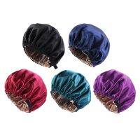 COD DSGTREYTTRYUII [lovoskiMY] Satin Silk Bonnet Night Sleeping Cap Hat For Curly Natural Hair Black