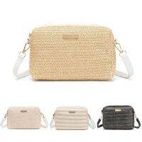 3 Colors Womens Cross Body Bag Soft Woven Straw Knitted Shoulder Bags For Ladies Summer Beach Handbag 2023 New