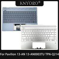 brand new US Keyboard For HP Pavilion 13 AN 13 AN0003TU TPN Q214 Laptop Palmrest with English Backlight Keyboard Blue Silvery Touchapad