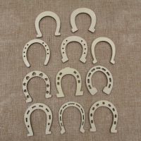 10pcs Wood Horseshoe Shape Unfinished Blank Wooden Cutouts Discs Slices For Craft DIY Decoration Clips Pins Tacks