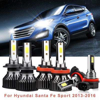 6x Combo LED Headlight High Low Beam Fog Light Bulbs Kit H7 H11 Replacement For Hyundai Santa Fe Sport 2013 2014 2015 2016 Bulbs  LEDs  HIDs