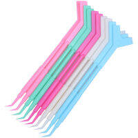 10Pcs Multifunction Mini Y รูปร่างหวีพลาสติกขนตาปลอม Perming Stick เครื่องมือกาวร้อนช้อนขนตาแปรง Lash ยก Curler