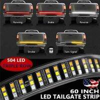 1 Pc Tailgate 60in Triple Row LED Strip Light Bar Reverse Brake Turn Signal Strobe For Ford F150 Pickup Dodge SUV