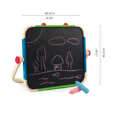 Hape Standing Flip Flat 2 Sided Folding Easel with Blackboard and Whiteboard