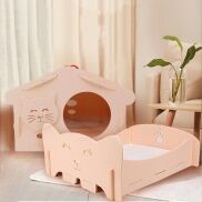 Giường cho mèo nằm Hipipet lắp ghép chất liệu Nỉ ép cứng TA dày 1cm tháo