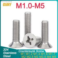 ☑◘ 200/ 100/ 50/ 20 pcs 304 Stainless Steel Cross Phillips Flat Countersunk Head Screw Bolts Length 3-50mm M2 M2.5 M3 M3.5 M4 M5