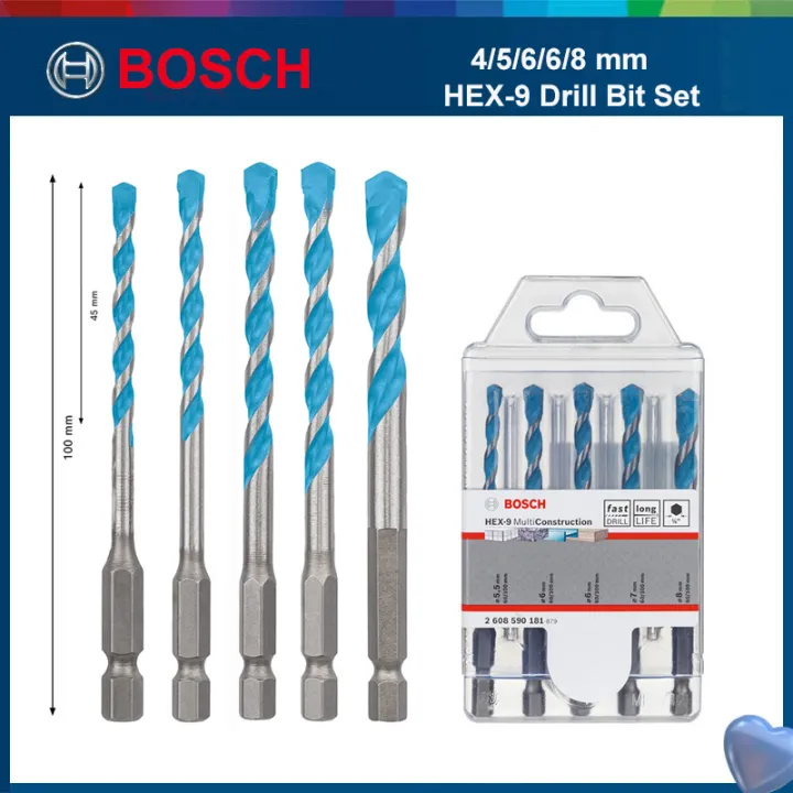 Bosch 5pcs HEX9 Construction MultiPurpose Drill Bit Set Hexagon