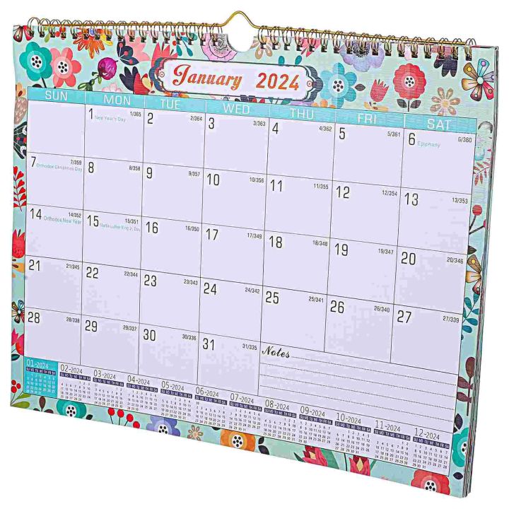 （Calendars）Calendar Wall Monthly Hanging Planning Month 2024 Desk