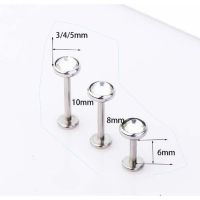 2pcs Stainless Steel Crystal Tragus Helix Earring Cartiliage Piercing Lip Ring Labret