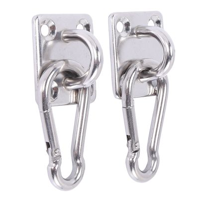 2 Sets Of Suspended Ceiling Wall Mount U-Shaped Hooks Stainless Steel Heavy Duty Multi-Function Hammock Hammock Hook Metal Base Plate with Hook