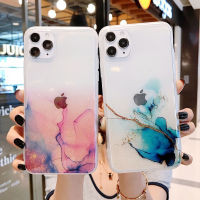 【 Cw】lovecom วินเทจที่มีสีสันหินอ่อนกรณีศัพท์สำหรับ 13 12 11 Pro Max XR X XS Max 7 8พลัส Soft IMD ล้างศัพท์กลับกันชน