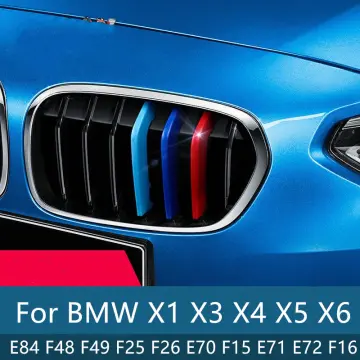 Blue Front Grille V Bar Brace Decoration Cover Trims Stripes For BMW F30 X3  X5