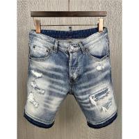 Fashion Mens Hole Denim Fabric Shorts Trendy Casual Slim Fitting moto&amp;Biker High Street Shorts Jeans D13-1