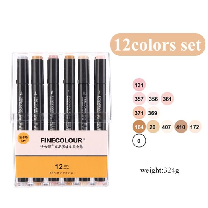 finecolour-ef103-12-24-36-skin-colors-alcohol-based-ink-art-markers-calligraphy-marker-double-headed-brush-markers-for-drawing