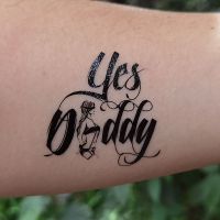 yes daddy option 2- Cuckold Temporary Tattoo Fetish for Hotwife cuckold Stickers