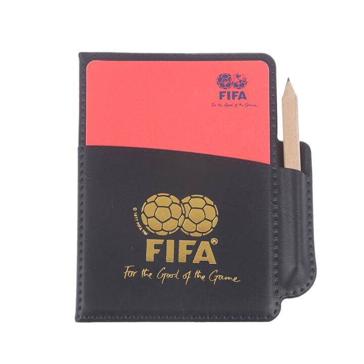 1 Set Sport Football Soccer Referee Wallet Notebook With Red Card And