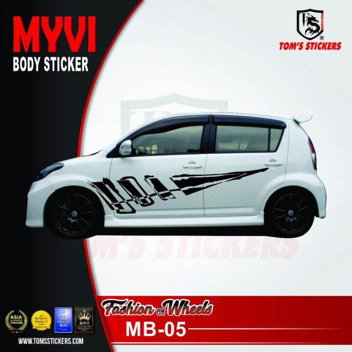 💥 PERODUA MYVI CAR BODY STICKERS SET MB-05 | Lazada