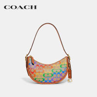 COACH กระเป๋าสะพายไหล่ผู้หญิงรุ่น Luna Shoulder Bag In Rainbow Signature Canvas สีหลากสี CJ819 B4VT3