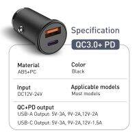 เครื่องชาร์จรถชาร์จไฟเร็ว48W QC PD 4.0 3.0สำหรับ S10 9ชาร์จในรถเร็วสำหรับเครื่องชาร์จ USB รถประเภท C