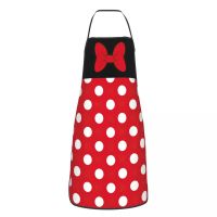 Polka Dot Bow Minnie Pattern Apron Kitchen Chef Cooking Baking Bib Men Women Cartoon Mouse Tablier Cuisine for Gardening Aprons