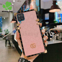 เคสสี่เหลี่ยมแฟชั่นหรูหราสำหรับSamsung A12,เคสหนังPUนิ่มป้องกันทรงสี่เหลี่ยม