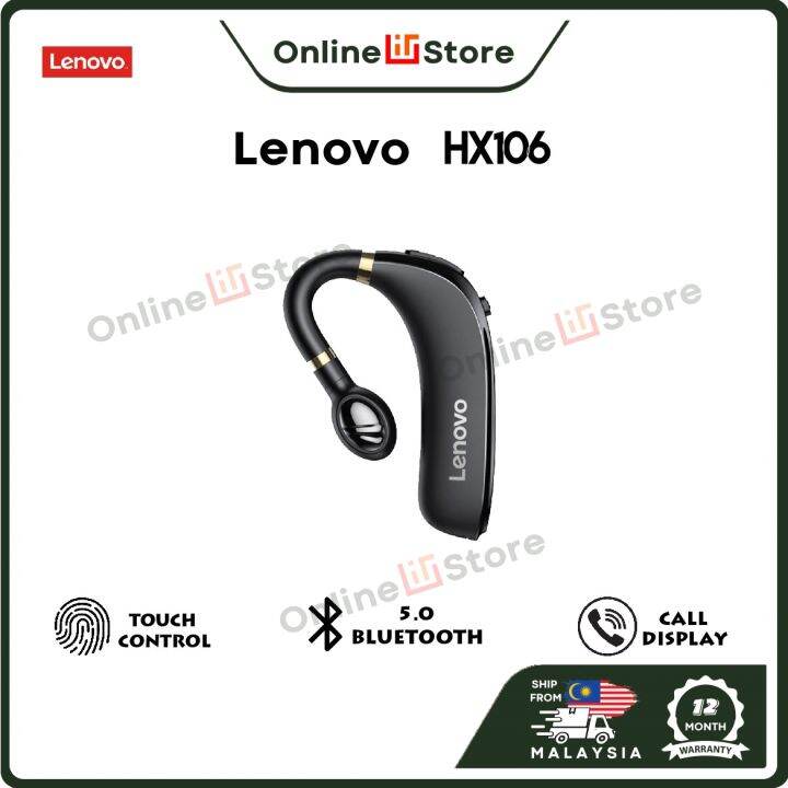 Lenovo HX106 Wireless Headphone Bluetooth 5.0 Headset Single Ear ...