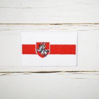 Belarus White Knight Pagonya Flag Full 100% Patch  Embroidery For Vest Hat Jeans Iron On  Badge Tag 8*5 cm Accessories DIY Bar  Wine Tools