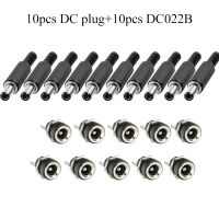 20PCS (10Pairs) 12V 3A 5.5 X 2.1mm Plastic Male Plugs DC022B DC Power Socket Female Jack Screw Nut Panel Mount Connector