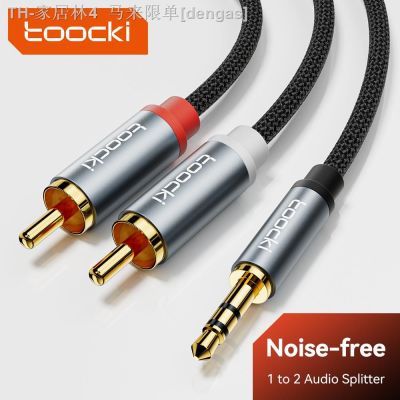 【CW】☼  Toocki Audio Cable 3.5mm Male to 2RCA Splitter AUX 2 Cord Jack for TV Amplifier DVD Wire